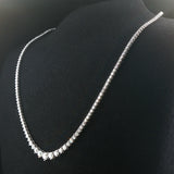 Brand New 9.5cttw Natural Diamond Graduated Riviera Tennis Necklace in 14k
