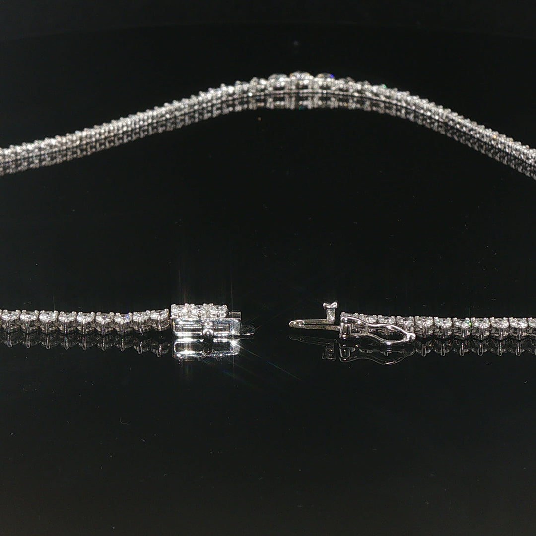 Brand New 9.5cttw Natural Diamond Graduated Riviera Tennis Necklace in 14k