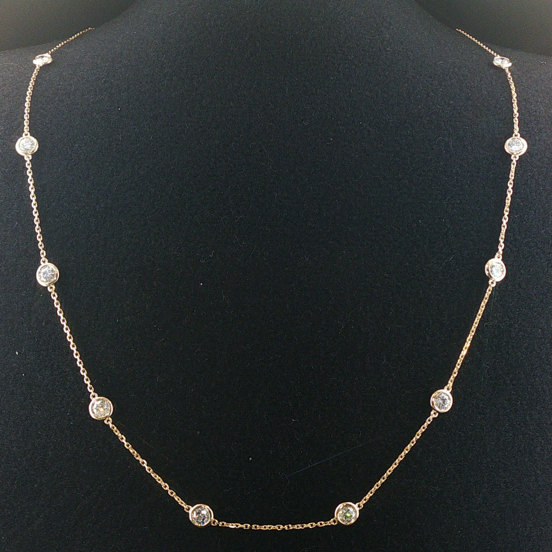 Brand New 2cttw Natural Diamonds by the Yard Necklace in 14k Gold