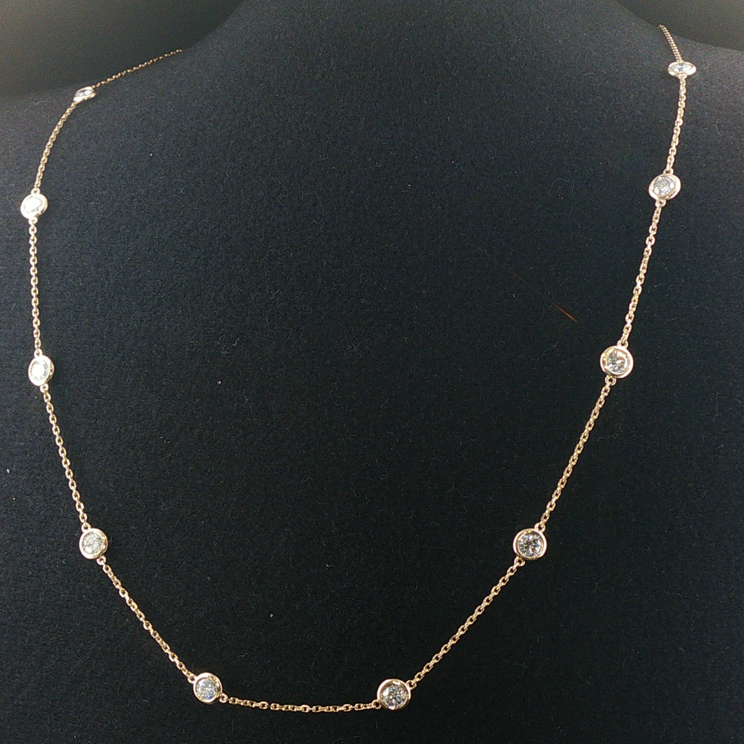 Brand New 2cttw Natural Diamonds by the Yard Necklace in 14k Gold