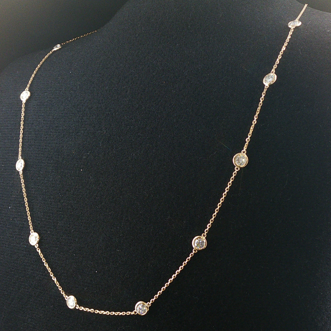 Brand New 2cttw Natural Diamonds by the Yard Necklace in 14k Gold