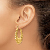 Brand New 14k Yellow Gold Polished Scalloped Hoop Earrings