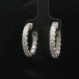 Brand New 3cttw Natural Diamond Chunky Hoop Earrings in 14k White Gold