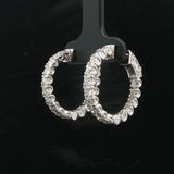 Brand New 3cttw Natural Diamond Chunky Hoop Earrings in 14k White Gold