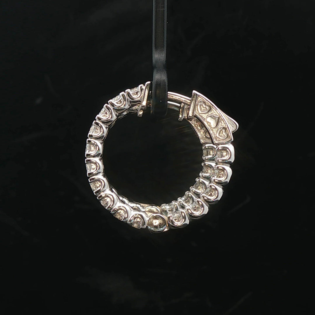 Brand New 3cttw Natural Diamond Chunky Hoop Earrings in 14k White Gold