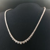 Brand New 6.5cttw Natural Diamond Graduated Riviera Tennis Necklace in 14k