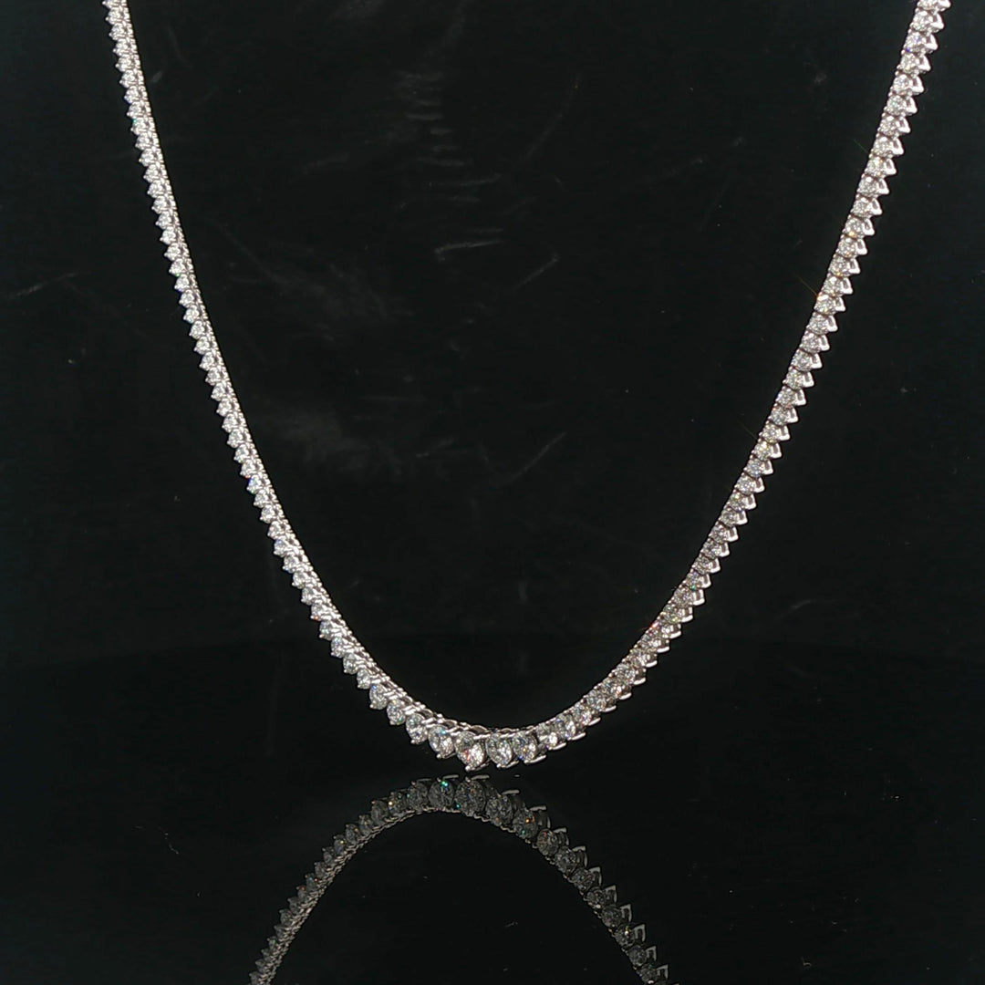 Brand New 12.5cttw Natural Diamond Graduated Riviera Tennis Necklace in 14k