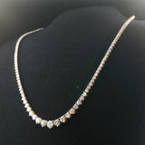 Brand New 6.5cttw Natural Diamond Graduated Riviera Tennis Necklace in 14k