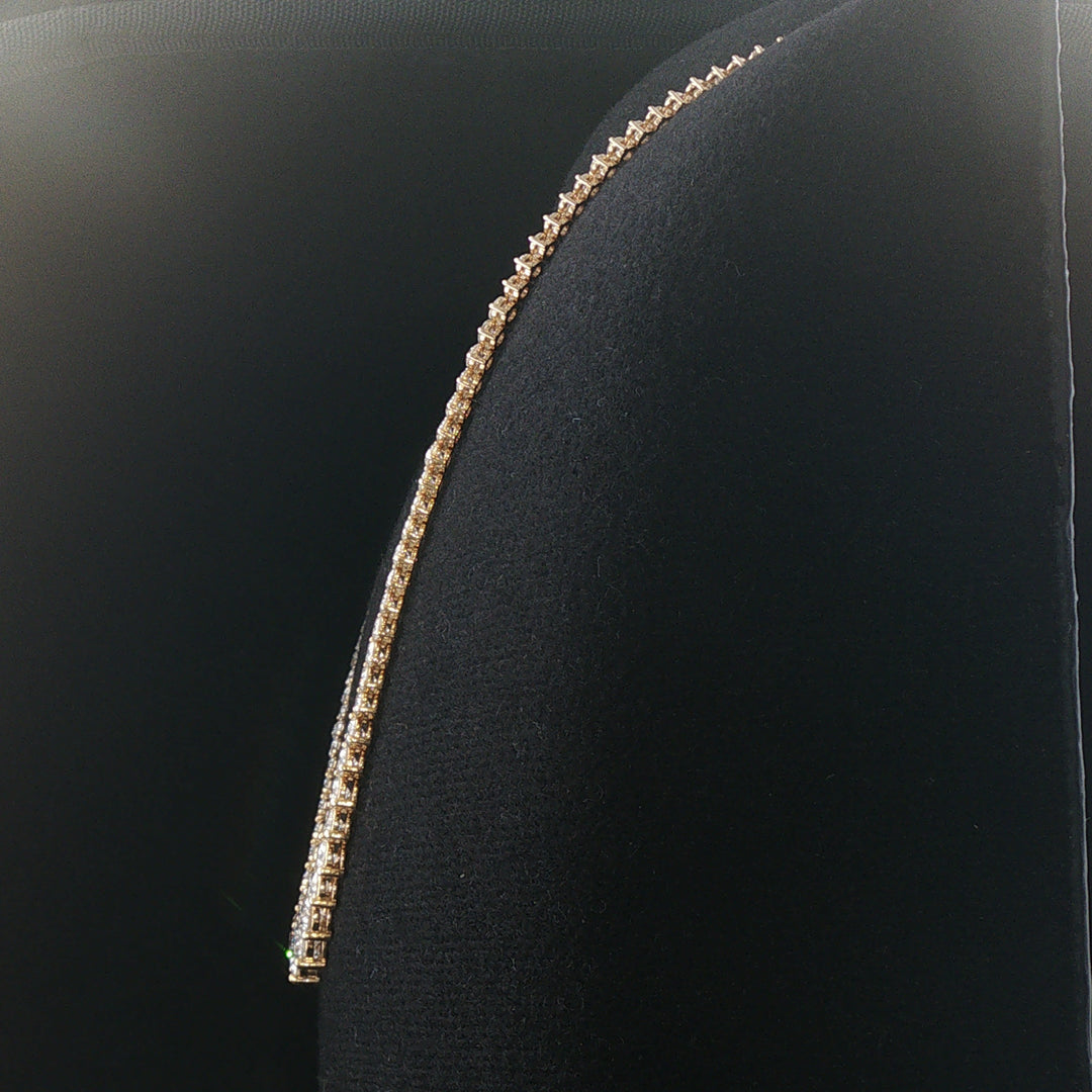 Brand New 6.5cttw Natural Diamond Graduated Riviera Tennis Necklace in 14k