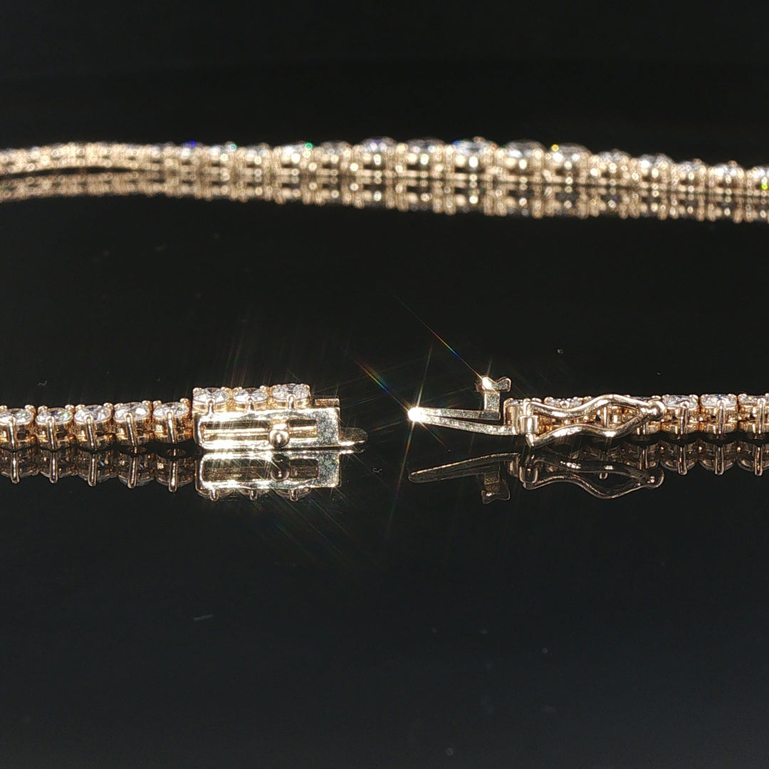Brand New 6.5cttw Natural Diamond Graduated Riviera Tennis Necklace in 14k