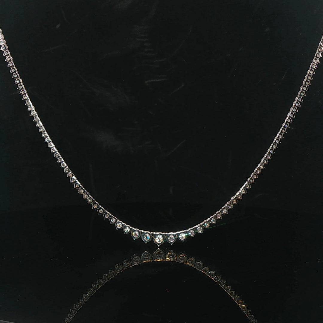 Brand New 12.5cttw Natural Diamond Graduated Riviera Tennis Necklace in 14k