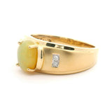 Cirari 14k Yellow Gold Opal and Diamonds Men's Ring Size 11