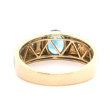 Cirari 14k Yellow Gold Blue Topaz and Diamond Men's Ring Size 11