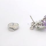 14k White Gold Amethyst Peridot and Diamond Bunch of Grapes Brooch Pin