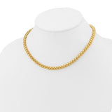 Brand New 14k Yellow Gold 6mm Polished San Marco Link Necklace 16"