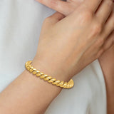 Brand New 14k Yellow Gold Polished 8mm San Marco Link Bracelet Peru 7"