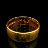 22k Yellow Gold 4.8g Vintage Textured 6mm Band Ring Size 6