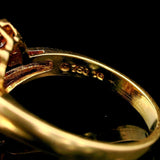18k Yellow Gold Pearl and Diamond Award Ribbon Ring Size 6