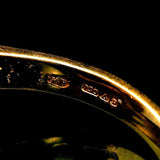 18k Yellow Gold Pearl and Diamond Award Ribbon Ring Size 6