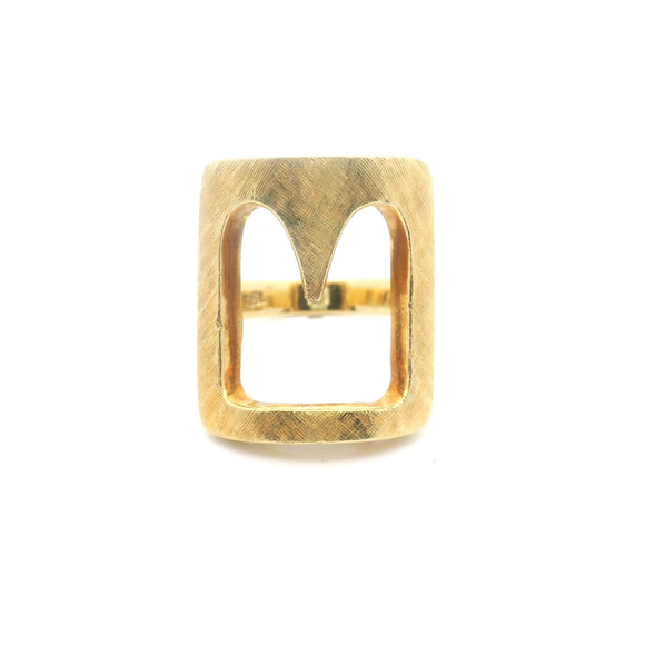 H. Stern 18k Yellow Gold Vintage 8g Unique Fancy Ring Size 6.5