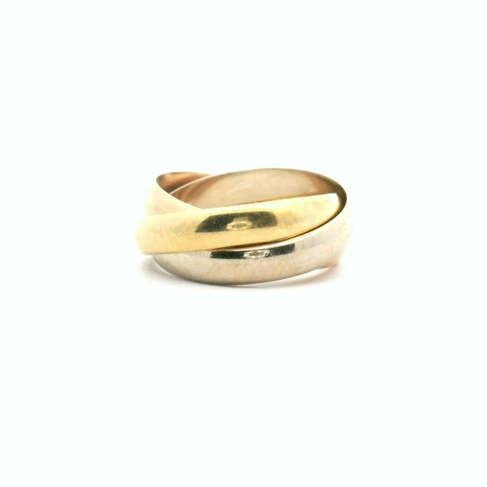 Cartier Trinity 18k Gold Tri Tone Rolling Band Ring Size 5.25