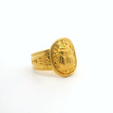 24k Pure Yellow Gold 16.1g Solid Beetle Scarab Ring Size 8