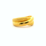 24k Pure Yellow Gold 9.8g Solid Polished and Satin Finish Crossover Ring Size 10