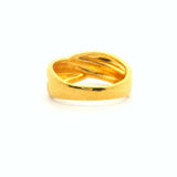 24k Pure Yellow Gold 9.8g Solid Polished and Satin Finish Crossover Ring Size 10