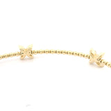 Brand New 14k Yellow Gold and Diamond Butterfly Flex Bangle Bracelet 7"