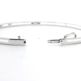 14k White Gold and Diamond Ladies Bangle Bracelet 7"