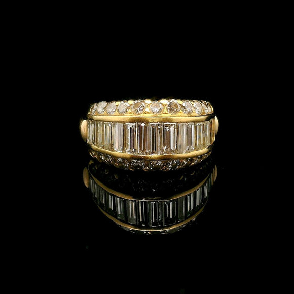14k Yellow Gold and 2.5cttw Diamond Vintage Ladies Ring Size 6.25