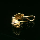 18k Yellow Gold and Diamond 9.8g Vintage Huggie Earrings