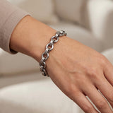 Aaron Basha 18k White Gold 19.4g Open Link Charm Bracelet 7.5"