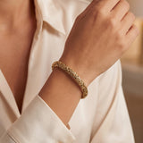 14k Yellow Gold 11.8g Vintage Thick 9mm Byzantine Link Bracelet Turkey 8"