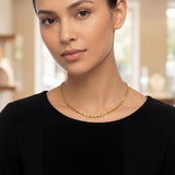 24k Pure Yellow Gold 12.6g Solid Diamond Cut Fancy Link Chain Necklace 16"