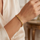 24k Pure Yellow Gold 5.3g Solid Diamond Cut 3.5mm Fancy Link Bracelet 6.5"