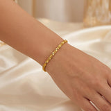 24k Pure Yellow Gold 6.5g Solid Diamond Cut 3mm XO Link Bracelet 7"