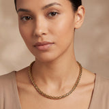 14k Yellow Gold 19.7g Open Cylinder Accordion Box Link Necklace 16.5"