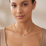 24k Pure Yellow Gold 15.3g Solid Heart and Cable Link Necklace 18"