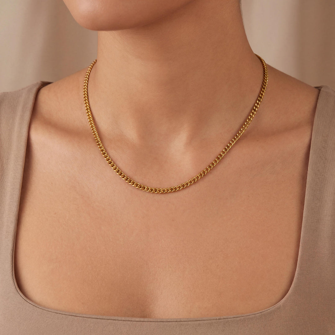 24k Pure Yellow Gold 22.8g Solid Heavy 3mm Curb Link Chain Necklace 19"