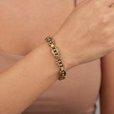 18k Yellow Gold 25.2g Men's Vintage 7.5mm Fancy Link Bracelet Italy 8.5"