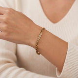 18k Yellow Gold 7.6g Vintage Thin 3mm Panther Link Bracelet 7.25"