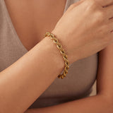 18k Yellow Gold 7.8g Vintage Ladies Thick 5mm Rope Bracelet 7.5"