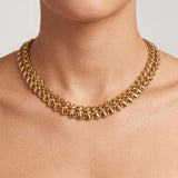 14k Yellow Gold 18.6g Ladies 10.5mm Fancy Link Chain Necklace Italy 17"