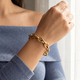 14k Yellow Gold 12.3g Semi Solid 9mm Oval Cable Link Bracelet 7.5"