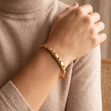 14k Yellow Gold 11.5g Ladies 7mm XO Hugs and Kisses Link Bracelet 7.5"