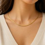 24k Pure Yellow Gold 5.5g Thin Diamond Cut 1.5mm Bar Link Chain Necklace 16"