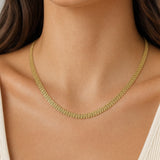 18k Yellow Gold 15g Solid Flat 4mm Fancy Link Chain Necklace Italy 20"