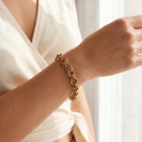 18k Yellow Gold 12g Vintage UnoAErre 7.5mm Fancy Circle Link Bracelet Italy 7.5"