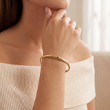 14k Yellow Gold 4.8g Hollow Light 4.5mm Bangle Bracelet 7"